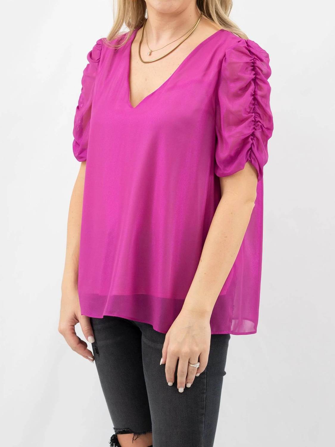 Adrienne - Sheer Metallic Top