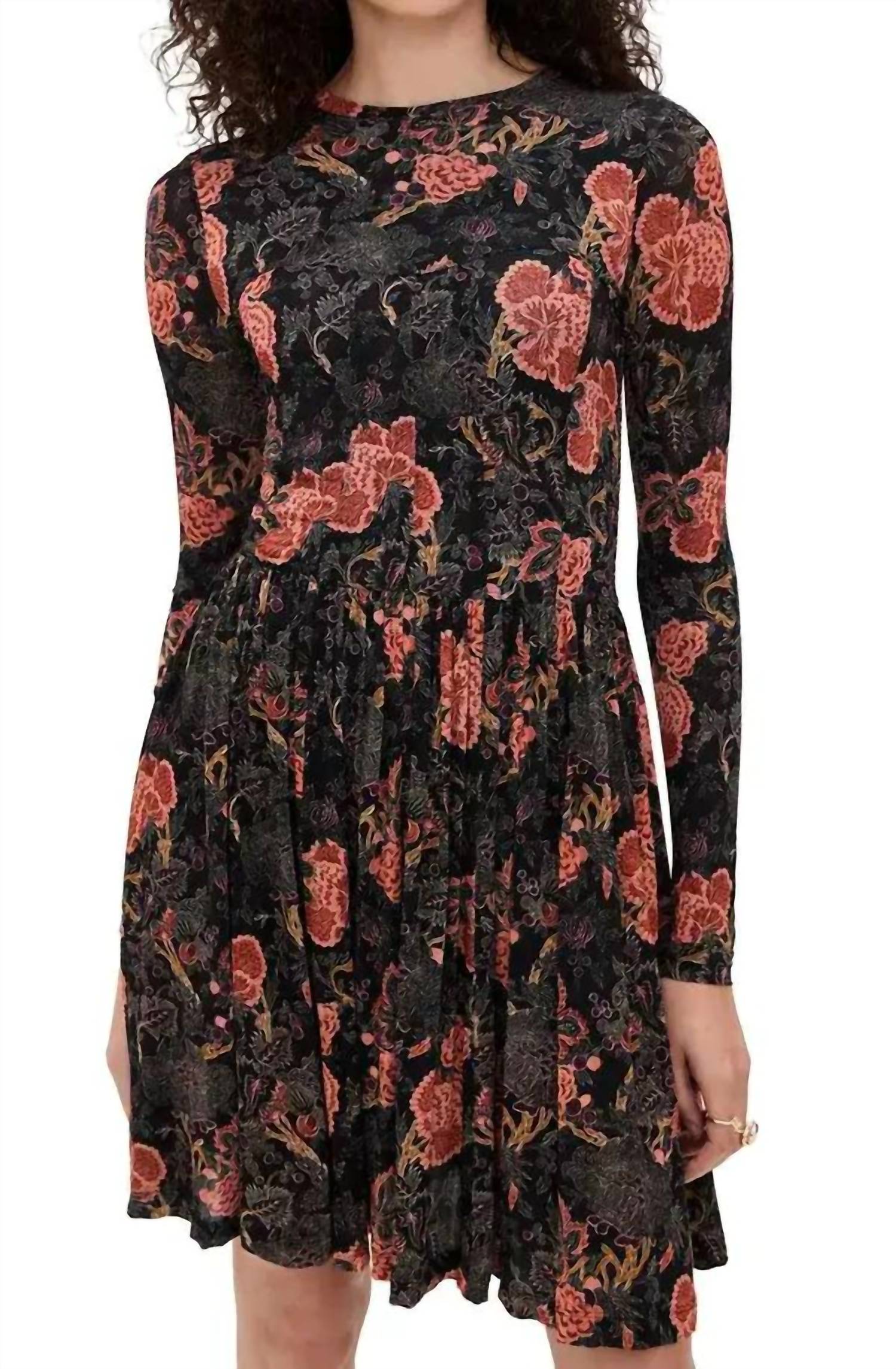 Ulla Johnson Bendetta Jersey Long Sleeve Mini Dress in night lily - women's dress