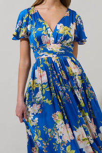 Sugarlips - Solary Floral Eloray Pleated Maxi Dress