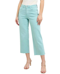 Judy Blue High Waist Garment Dyed Raw Hem Crop Jean in light blue sky - women's jeans