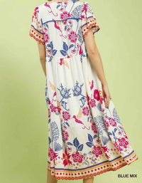 Umgee - Boho Floral Midi Dress