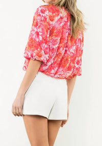 Thml - Floral Elastic Hem Balloon Sleeve Blouse