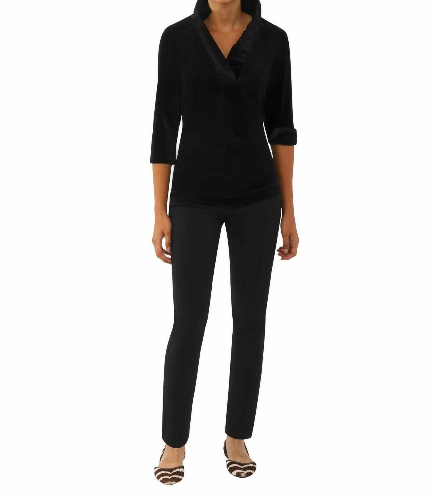 Gretchen Scott - Ruffle Neck Top