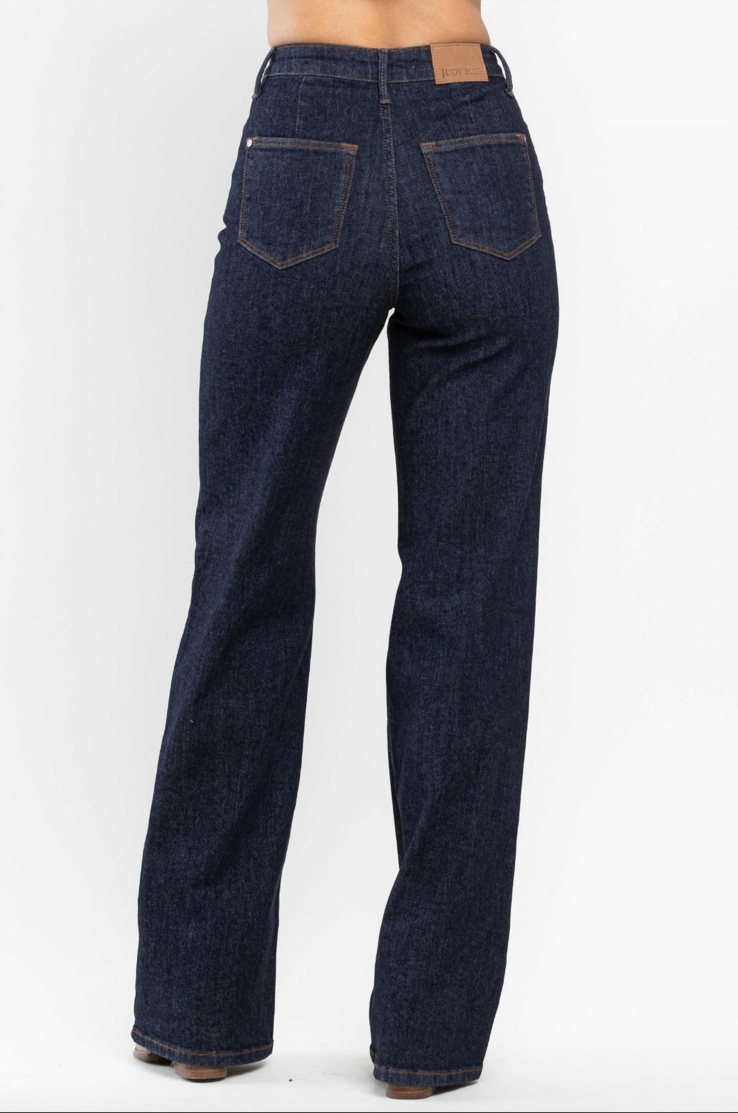 Judy Blue - Dart Seam Wide Leg Denim Jeans