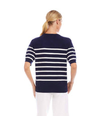 Karen Kane - Henley Stripe Sweater