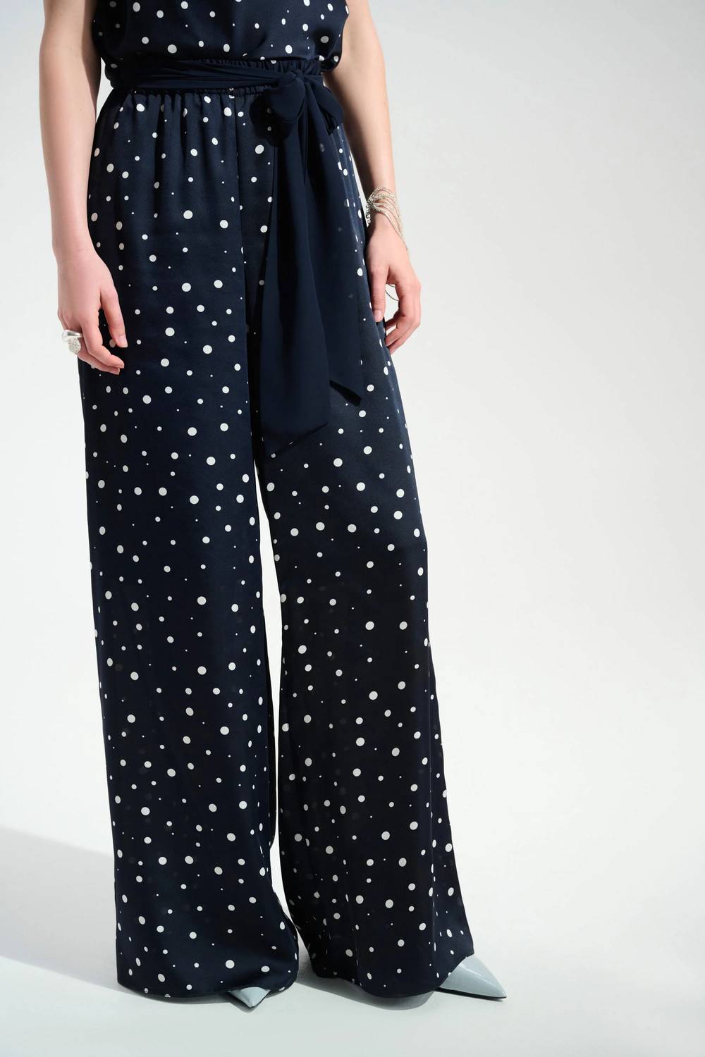 Joseph Ribkoff - Women's Satin Dot Print Wide Leg Pants
