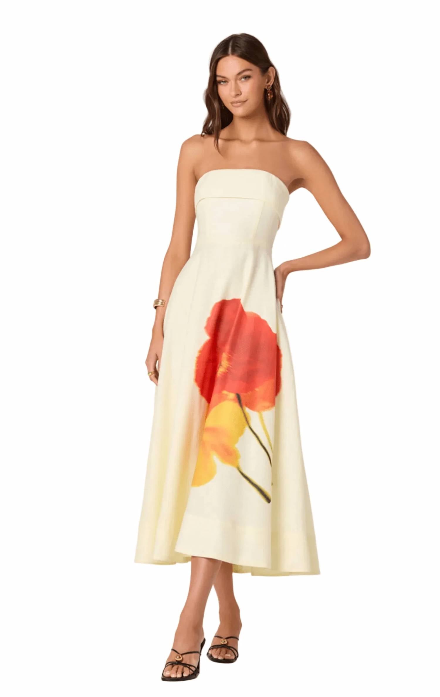 Astr - Ximena Strapless Midi Dress