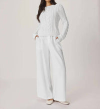 Splendid Annabella Cable Knit Sweater in white - women's sweater - view 4