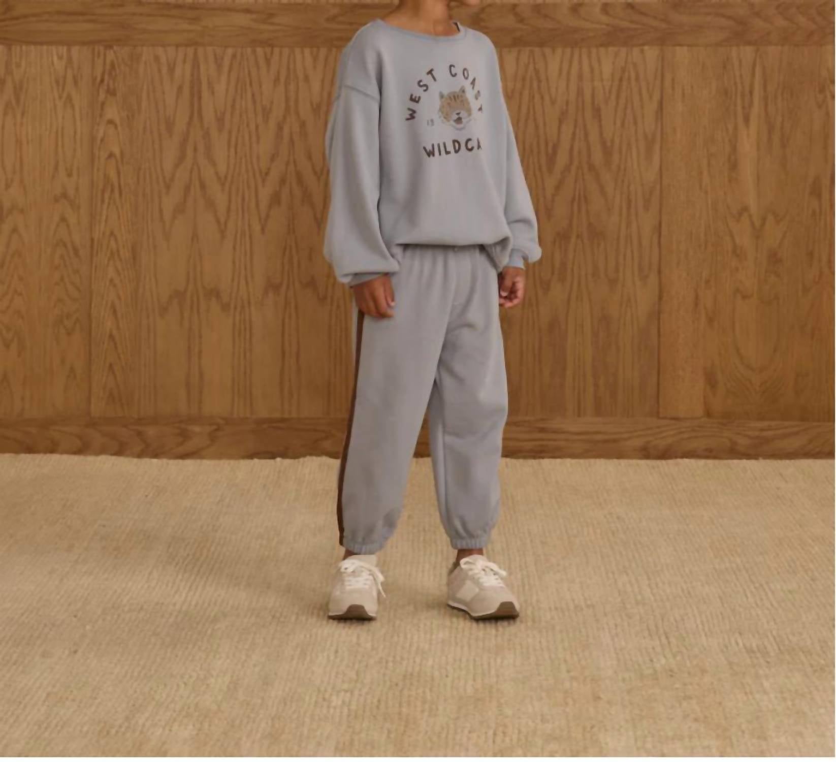 Rylee + Cru Boy's Relaxed Jogger in dusty blue - kids' joggers - view 4