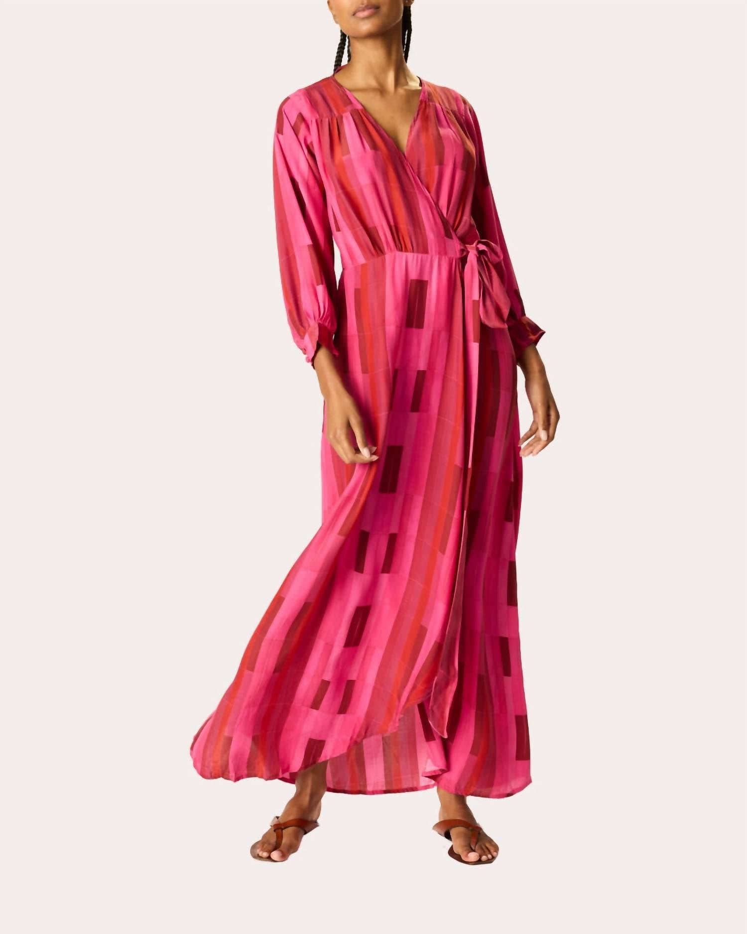 Natalie Martin - Kate Silk Print Long Sleeve Dress