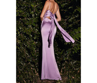 Cinderella Divine - Cowl Fitted Satin Gown