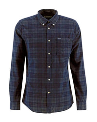 Barbour Men’s Southfield Tailored Checked Cord Shirt in dark navy - men's shirt - alternate view