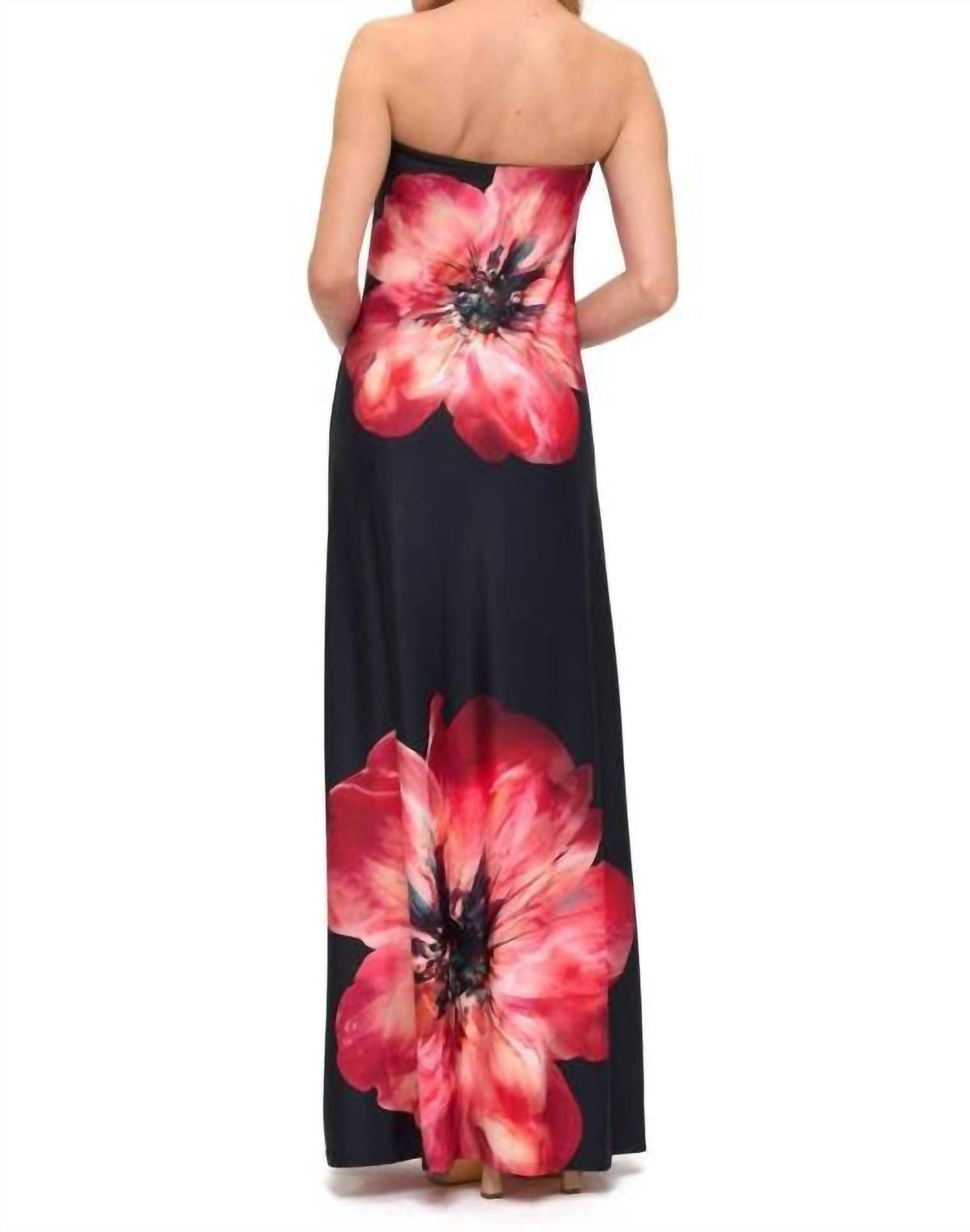 Ariella - Crimson Bloom Maxi Dress