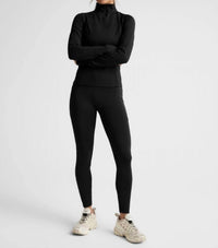 BEYOND YOGA pacer fleece quarter zip pullover in black - women's top - view 4