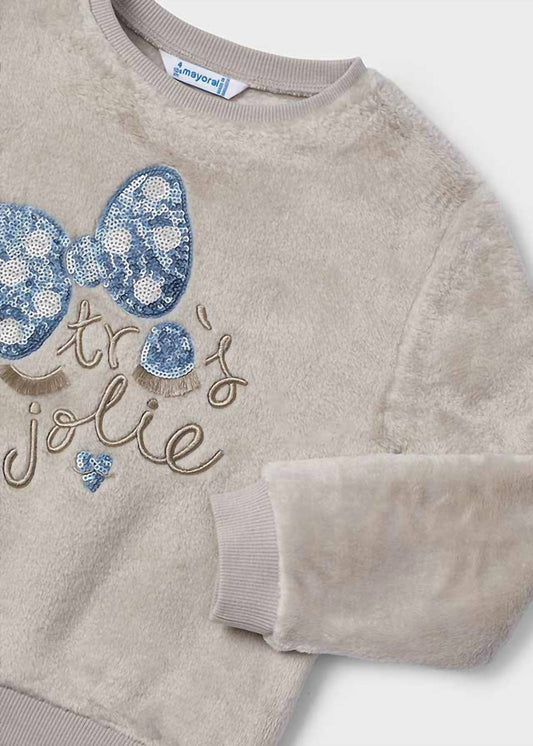 Mayoral - Girls' Tres Jolie Sequin Fur Pullover