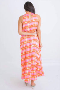 Karlie - Floral Mock Halter Maxi Dress
