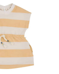 One More In the Family Girls Terry Ilaria Dress in the family girls terry ilaria dress in yellow - kids' dress - detail view