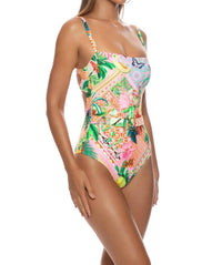 Luli Fama - Opulent Eden Square Neck One Piece Fuller Back Bikini