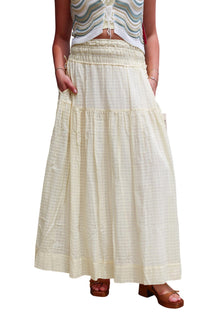 Elan - Side Tassel Textured Maxi Skirt