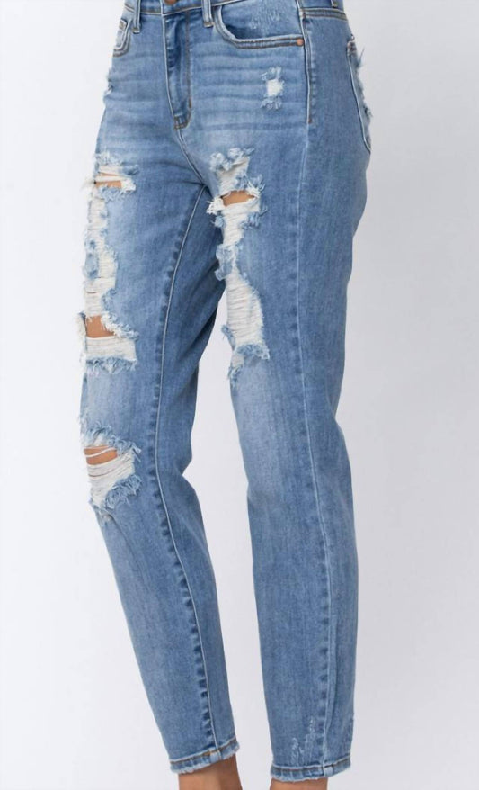 Judy Blue - Hi Rise Destroyed Boyfriend Jeans