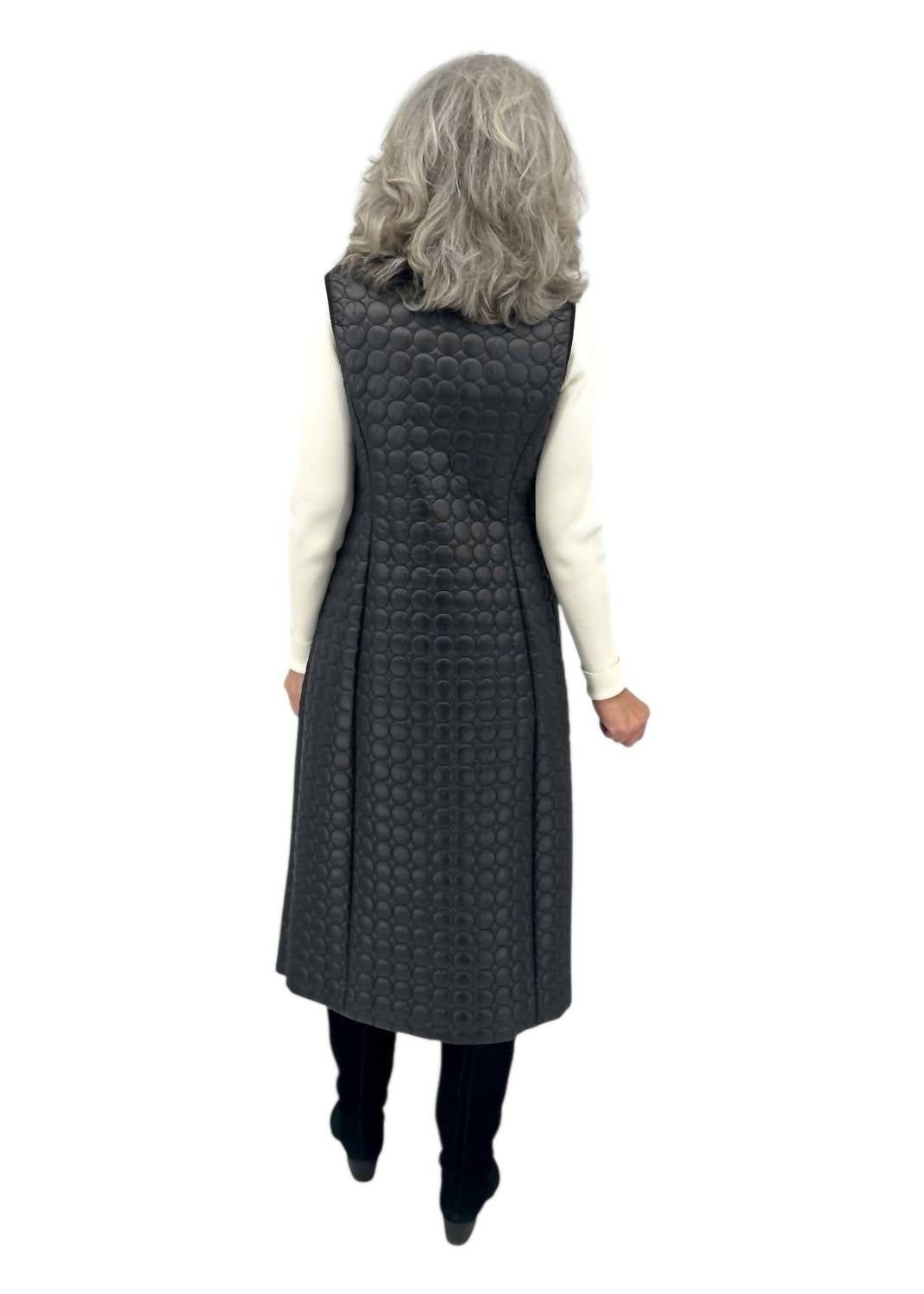 BELIEVE by Tuula Rossi Carola Quilted Vest With Side Zippers in black - women's jacket - alternate view