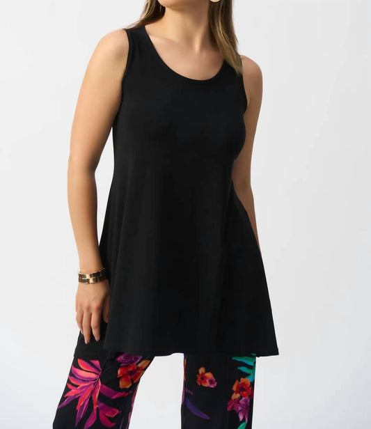 Joseph Ribkoff - Scoop Neck Sleeveless Flared Tunic Top