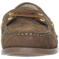 Sebago Women's Coast Two Eye Quilted Boat Shoes in brown - women's flats - alternate view