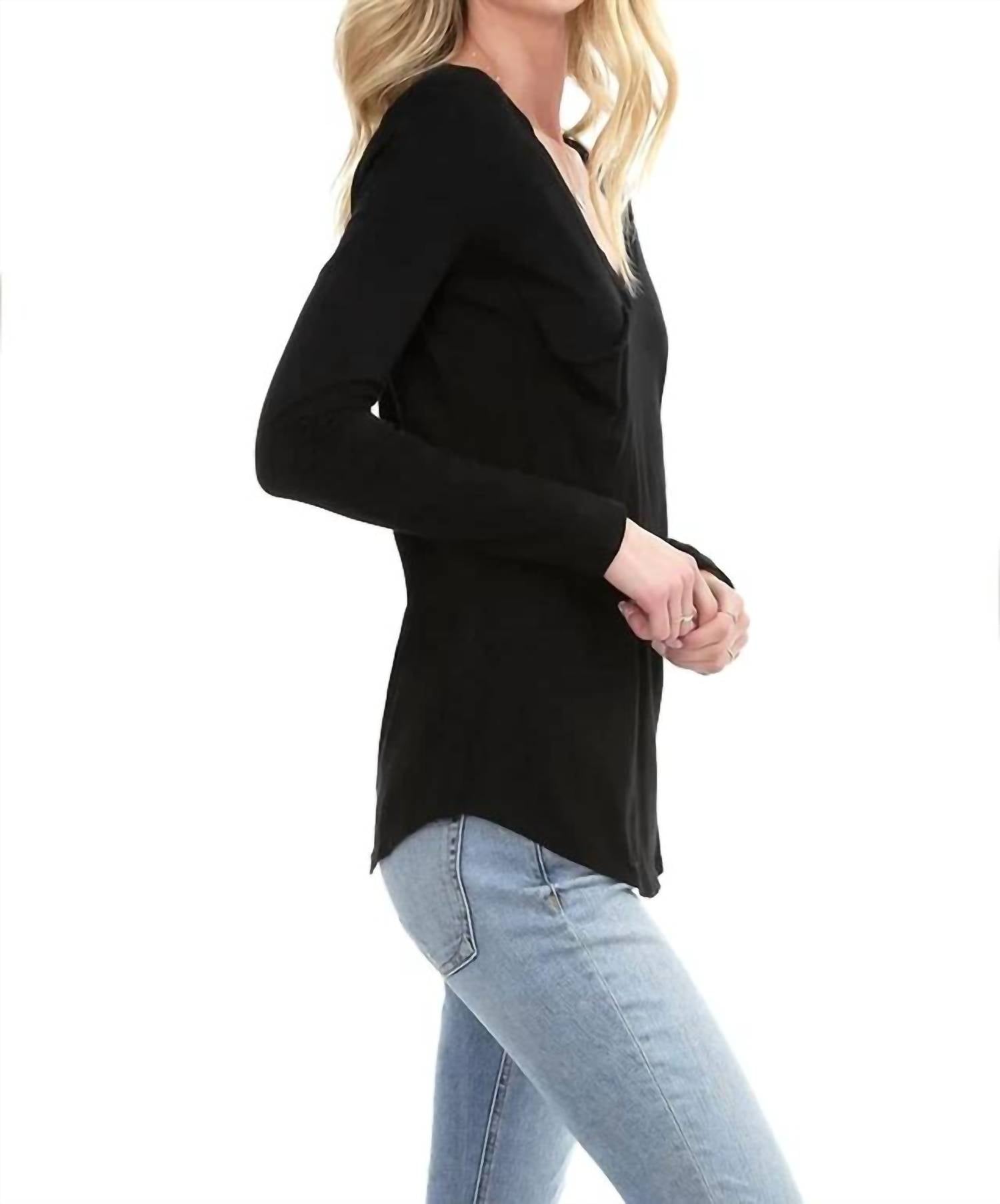 Bobi - Long Sleeve V-neck Tee