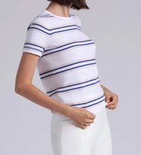 Minnie Rose - Short Sleeve Striped Tee