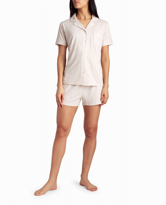 Nicole Miller - Peached Jersey Shirt And Short Two-Piece Sleepwear Set