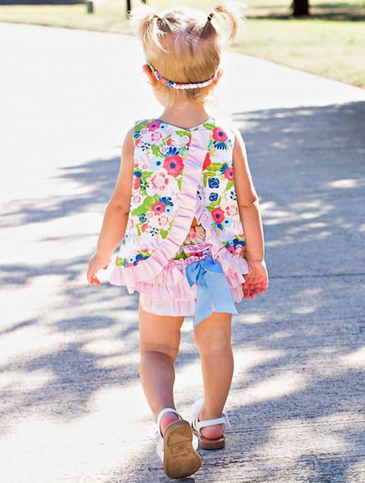 Rufflebutts - ENGLISH GARDEN 2 PC. SWING TOP AND DIAPER COVER SET