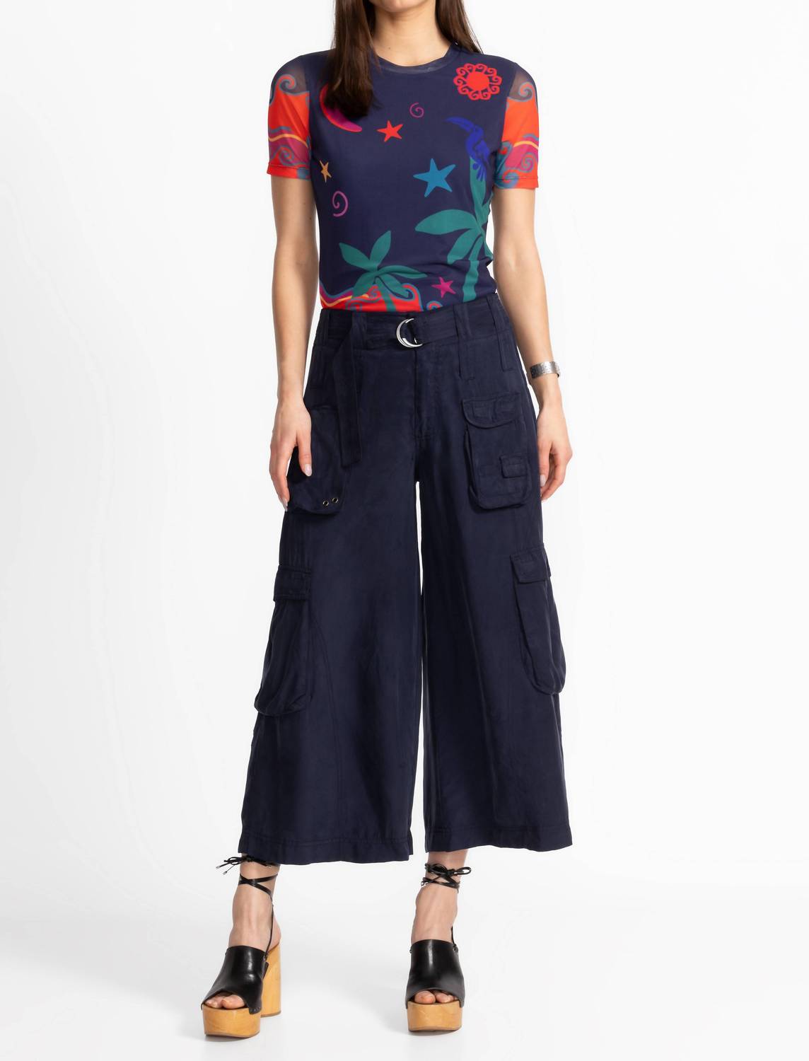 Johnny Was HAILEY CARGO PANT in blue nights - women's pants