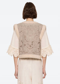 Sea - Ceci Floral Embroidery Vest