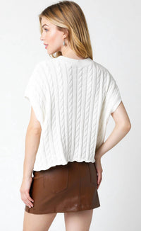 Olivaceous - Cable Sweater Vest Top