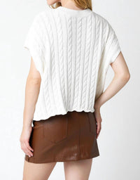 Olivaceous - Cable Sweater Vest Top