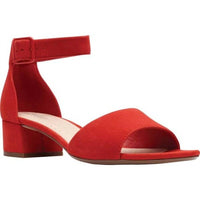 Clarks Women's Elisa Dedra Sandals in red suede - women's heels