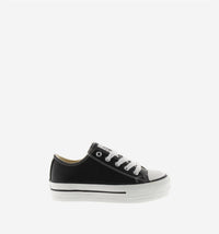 VICTORIA Women's Tribu Doble Faux Leather Sneakers in negro - women's sneaker - detail view