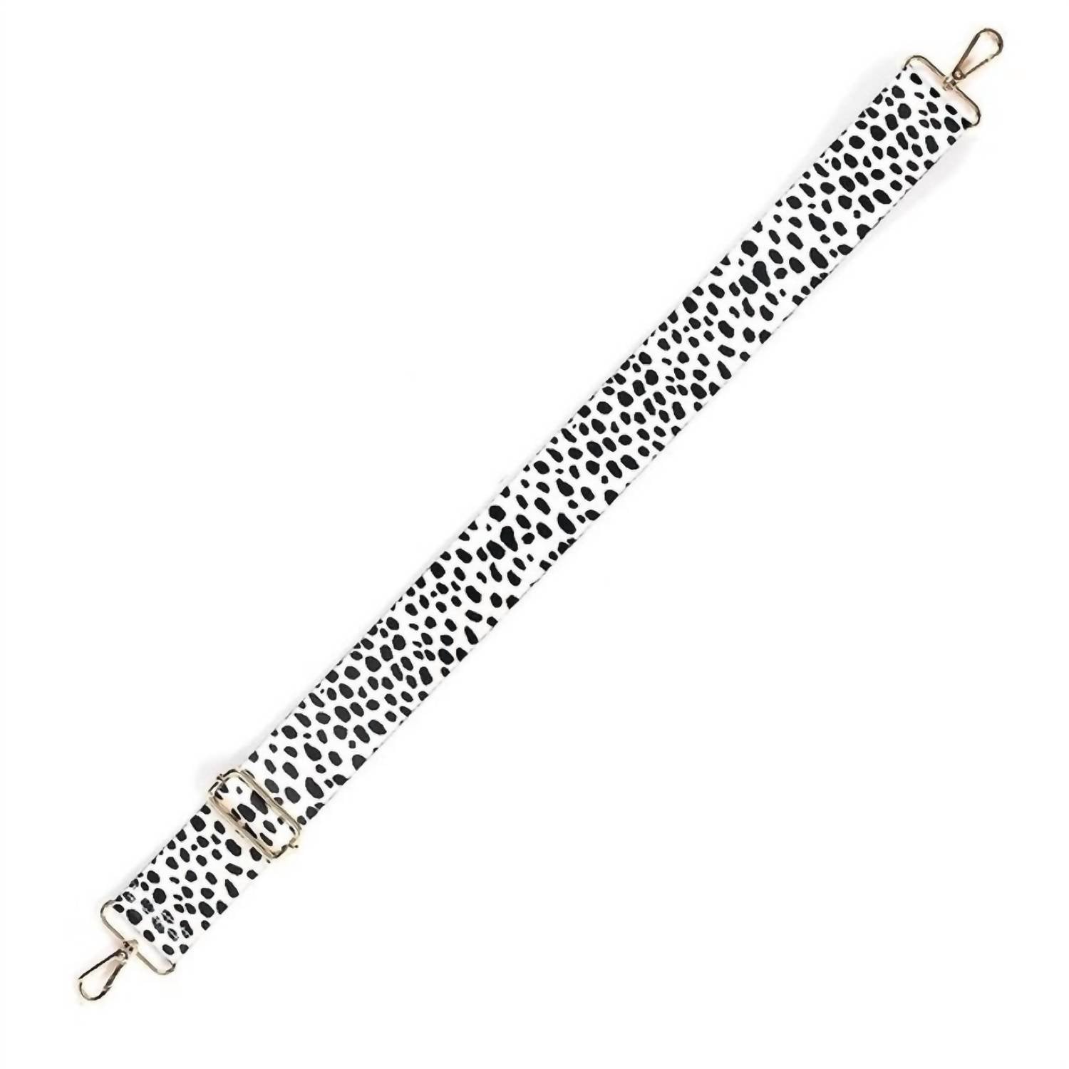 Viv & Lou Women's Adjustable Detachable Crossbody Bag Purse Strap in black white spotted - women's item - detail view