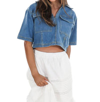 Hyfve - Clean Cut V-Neck Cropped Top