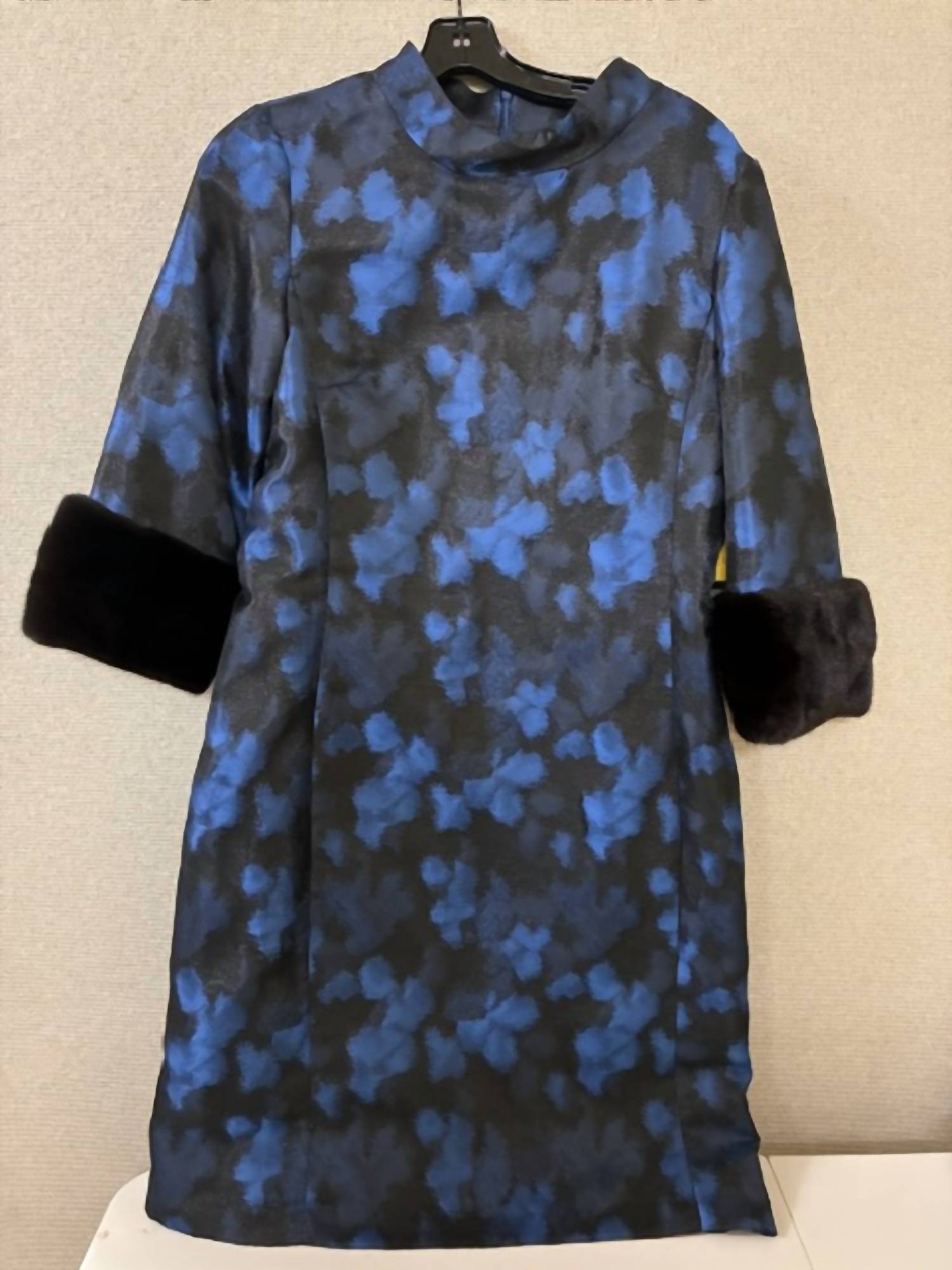 Bigio Collection - Women's Long Sleeve Brocade Sheath Mini Dress