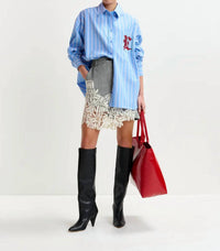 ESSENTIEL ANTWERP Interior Crochet Miniskirt in black multi - women's skirt