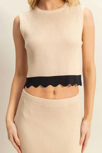 Hyfve - Contrast Hem Top And Maxi Skirt Set