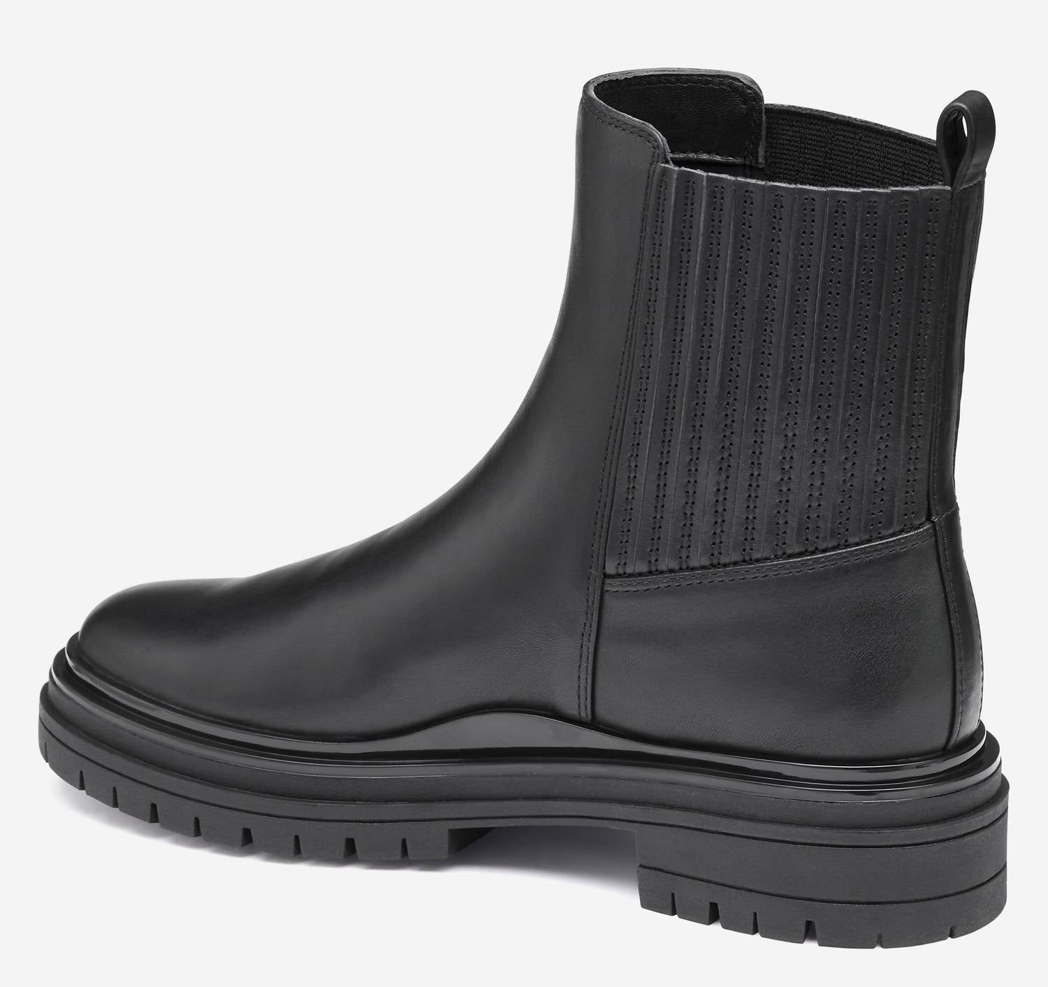 JOHNSTON & MURPHY Women's Gianna Gore Boot in black - women's shoe - detail view