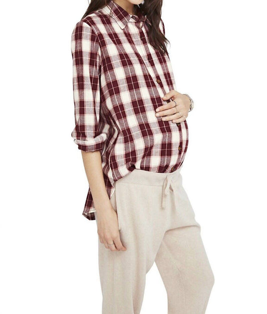 Hatch - Flannel Plaid Button Down Maternity Shirt
