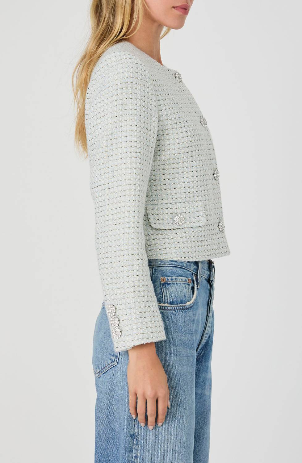 French Connection - Tweed Embellished Crop Jacket