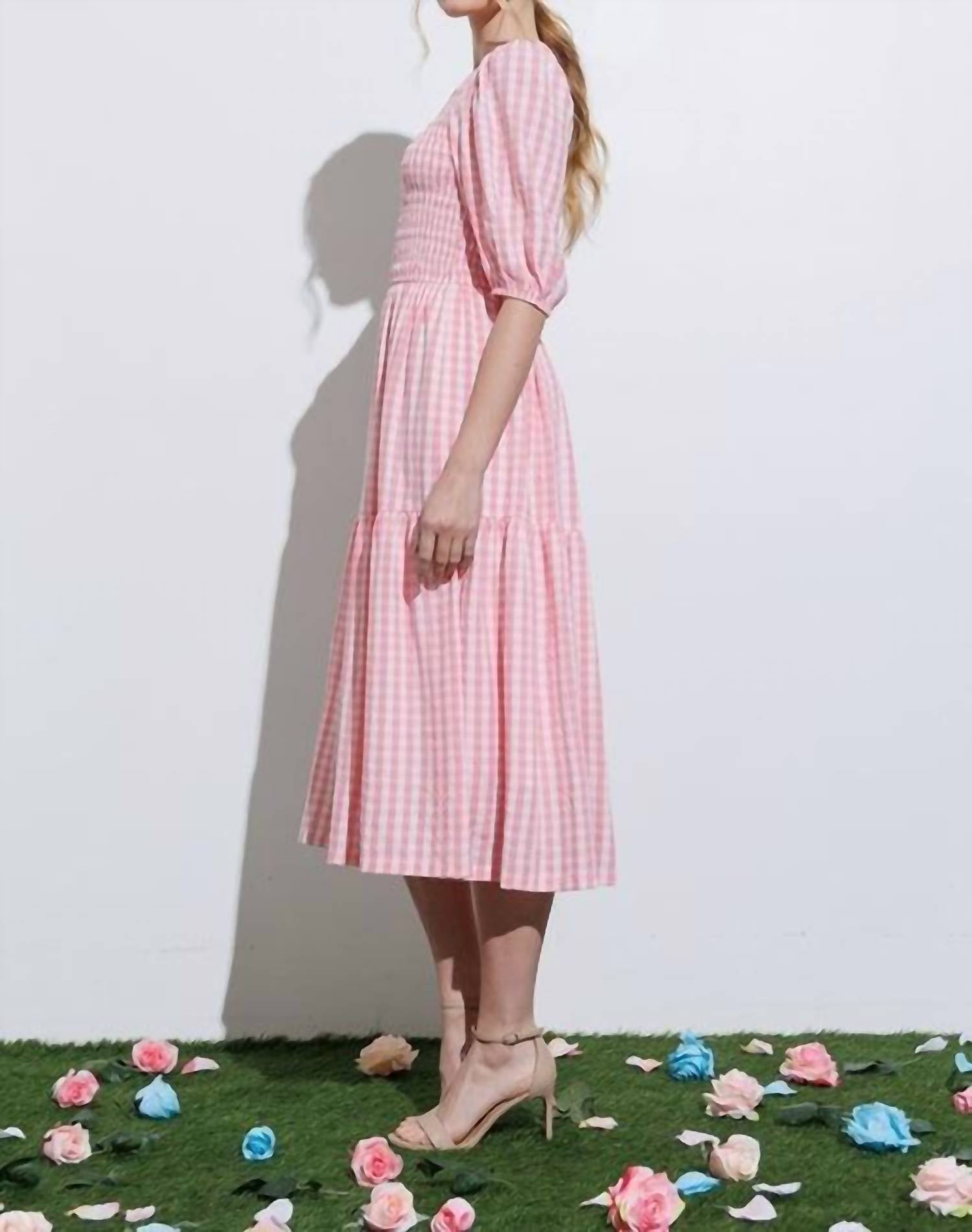 Aaron & Amber - Pink Gingham dress