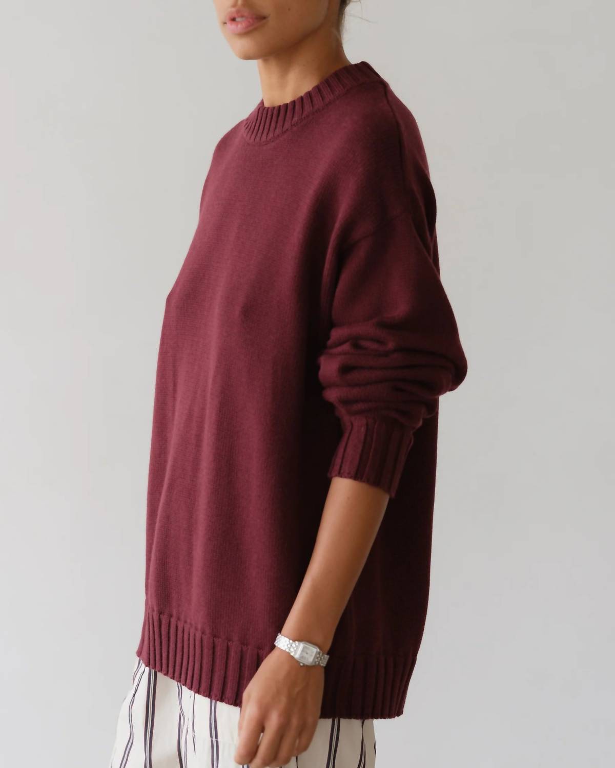 Donni. - Cotton Cashmere Crewneck Sweater Top