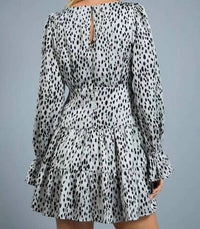 Glam - Printed Dress With Ruffle Sleeves