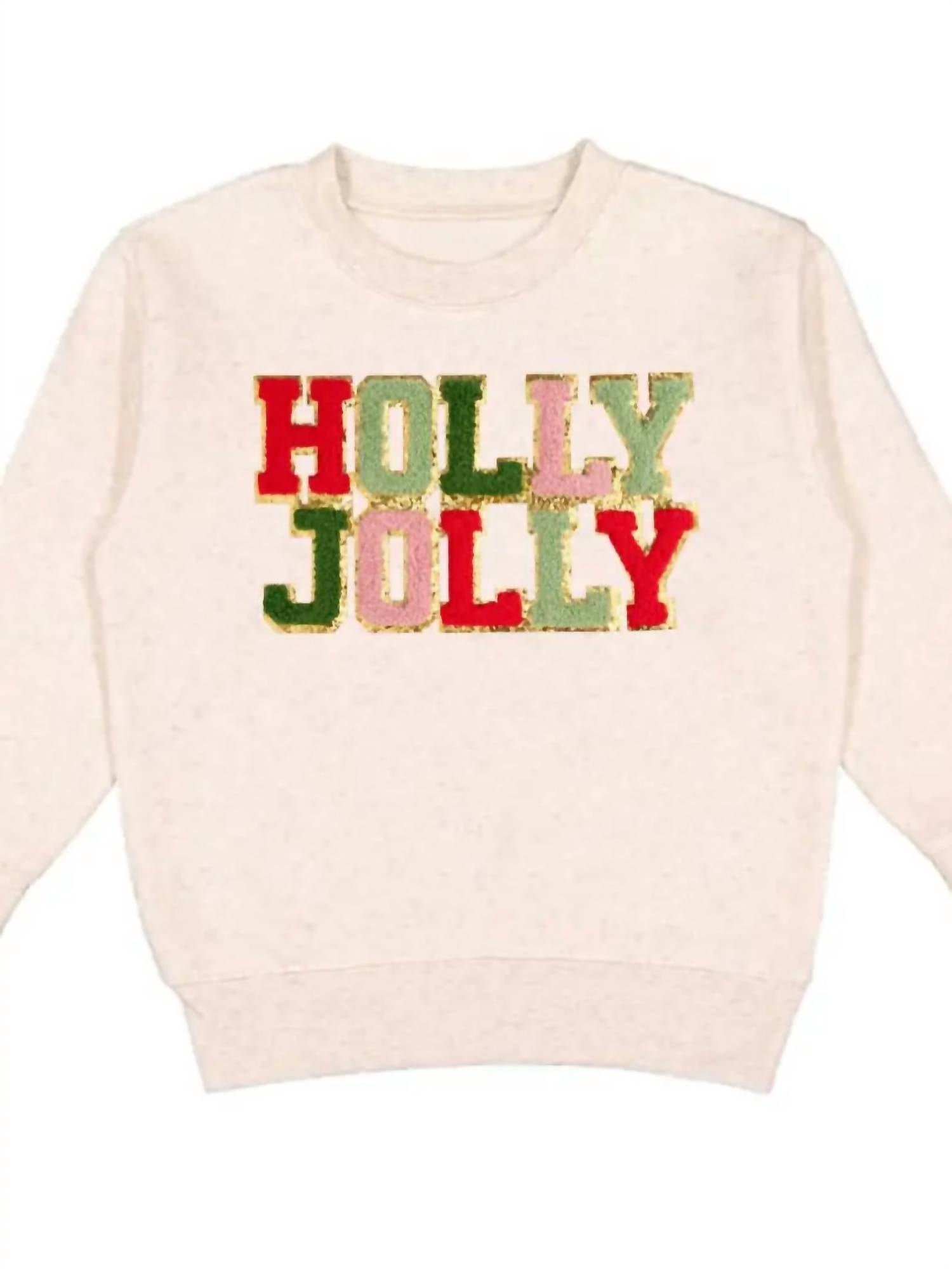 SWEET wink Holly Jolly Patch Sweatshirt in natural - item - detail view