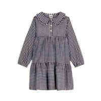 Petit Bateau - Girl's Check Collar Dress